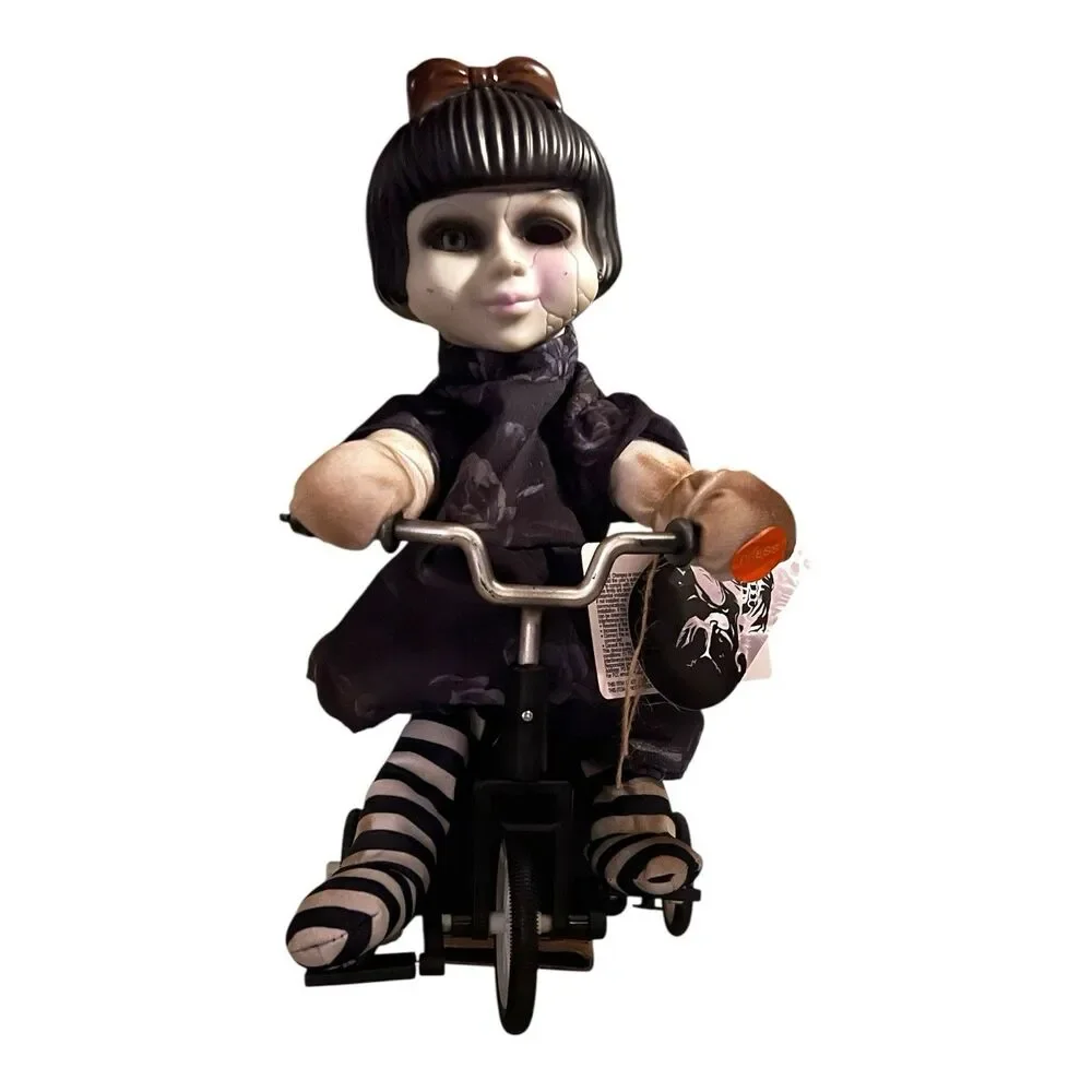 Animated Haunted Rag Doll On Tricycle Halloween Decor Lights Talks  Creepy Moves